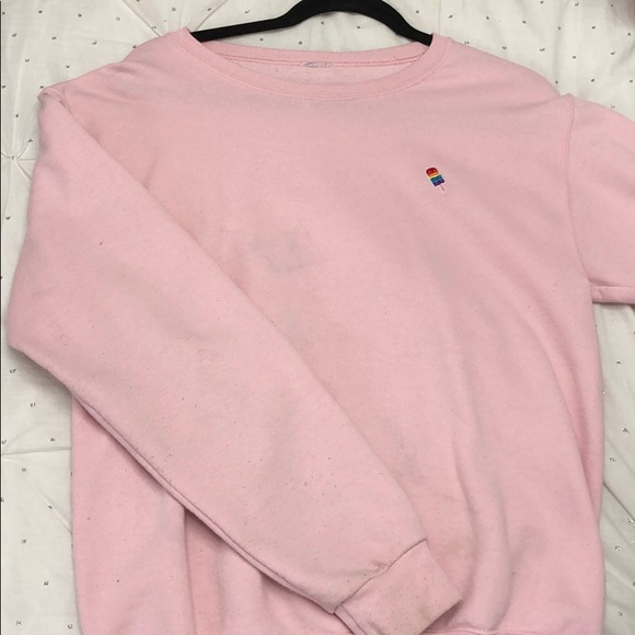 pink crew neck sweatshirt with a popsicle logo - Picture 1 of 2
